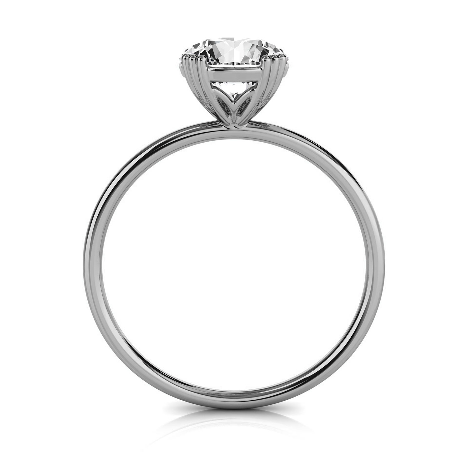 14K White Gold Rivi Organic Solitaire Ring 